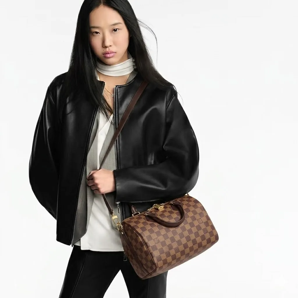 Alternative view of Louis Vuitton Speedy Bandouliere 25 Top Handle Bag / Brown Gold Hardware