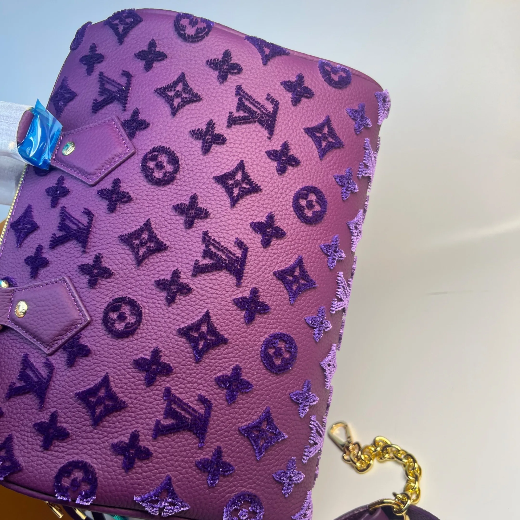 Louis Vuitton Speedy Bandouliere 25 Top Handle Bag / Purple Gold Hardware - Image 6