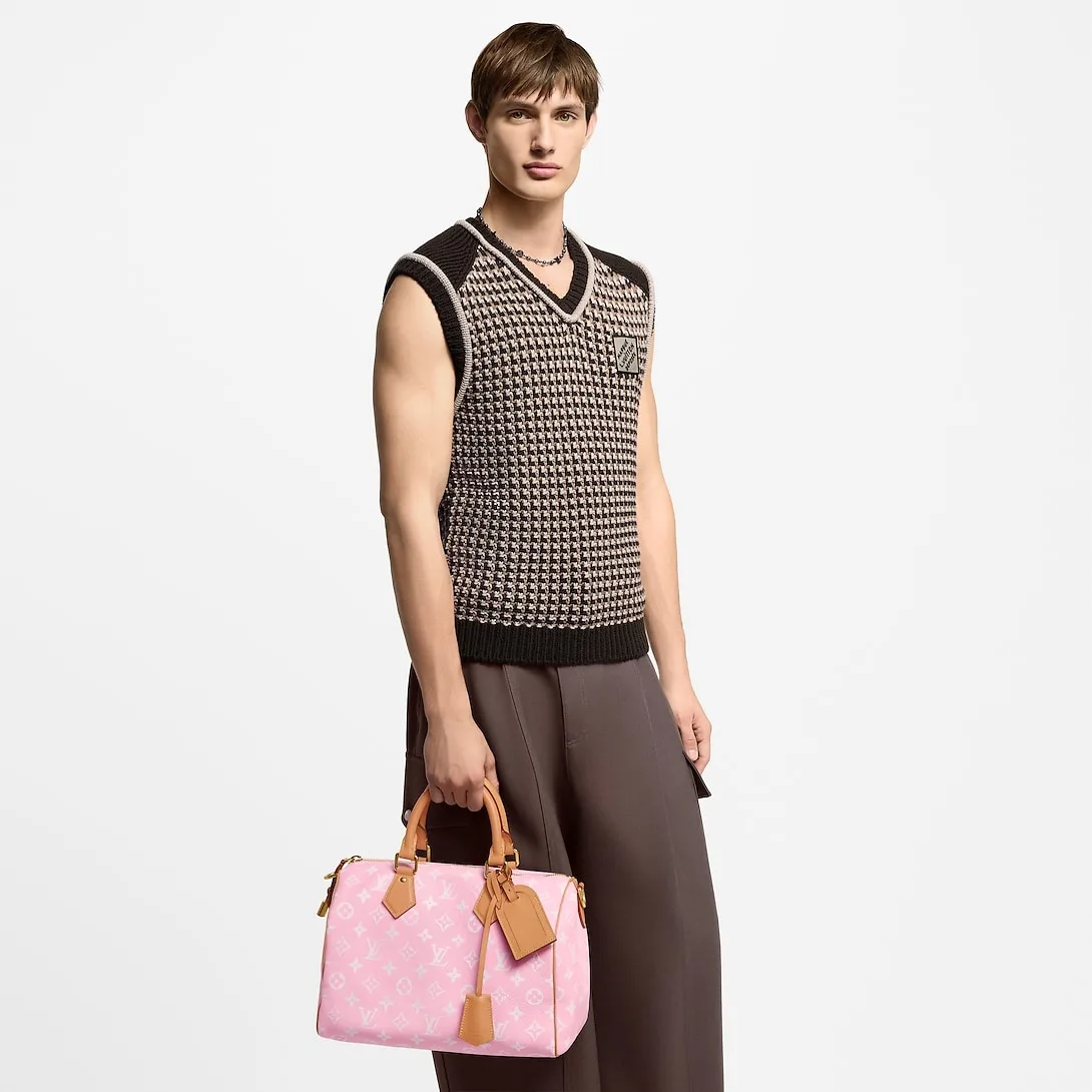 Alternative view of Louis Vuitton Speedy P9 Bandouliere 30 Top Handle Bag / Candy Pink Gold Hardware