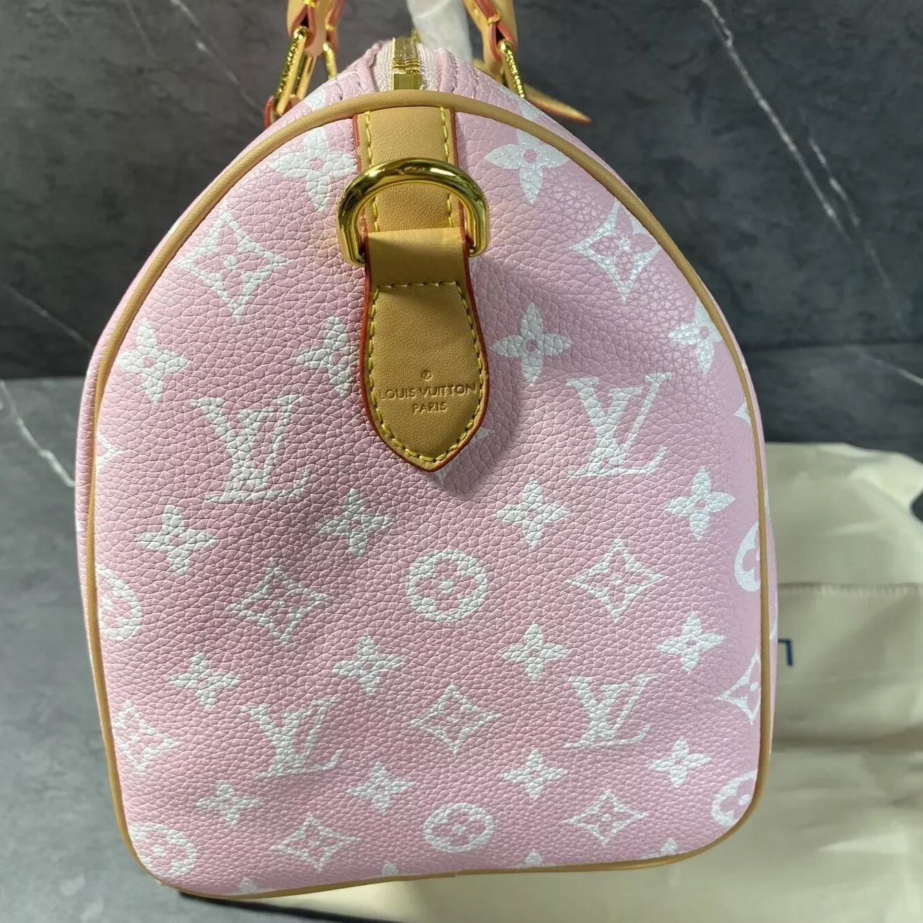 Louis Vuitton Speedy P9 Bandouliere 30 Top Handle Bag / Candy Pink Gold Hardware - Image 5