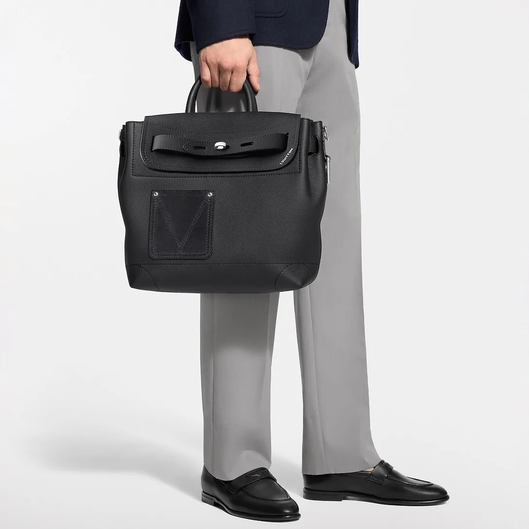 Alternative view of Louis Vuitton Steamer 30 Top Handle Bag / Black Silver Hardware