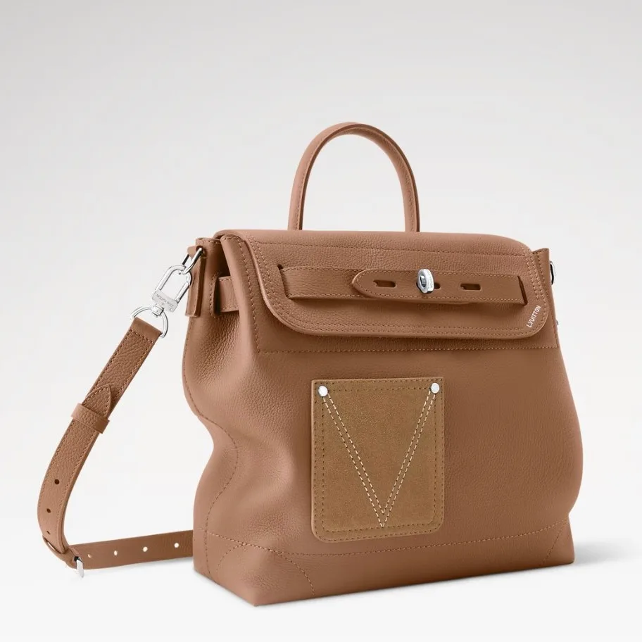 Louis Vuitton Steamer 30 Top Handle Bag / Tan Silver Hardware - Image 5