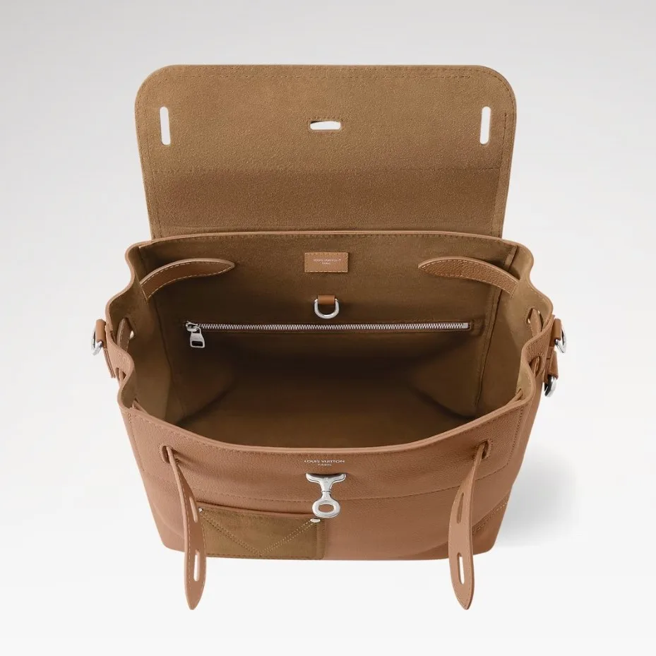 Louis Vuitton Steamer 30 Top Handle Bag / Tan Silver Hardware - Image 6