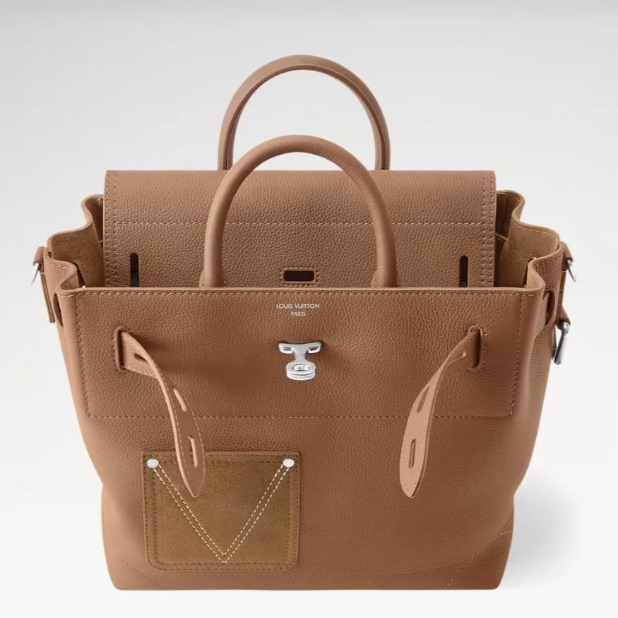Louis Vuitton Steamer 30 Top Handle Bag / Tan Silver Hardware - Image 8