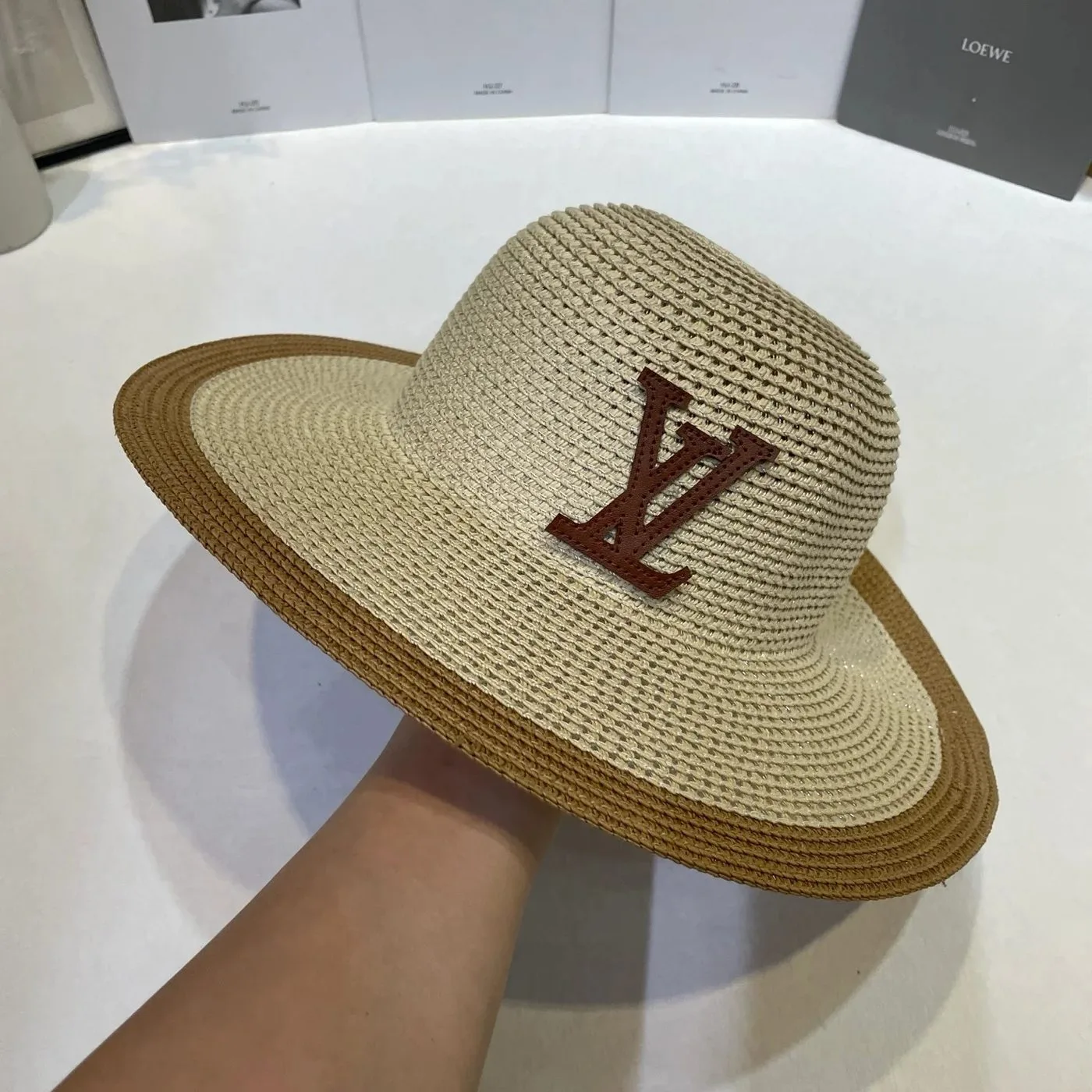 Louis Vuitton Logo Sun Hat Beige Straw - Image 3