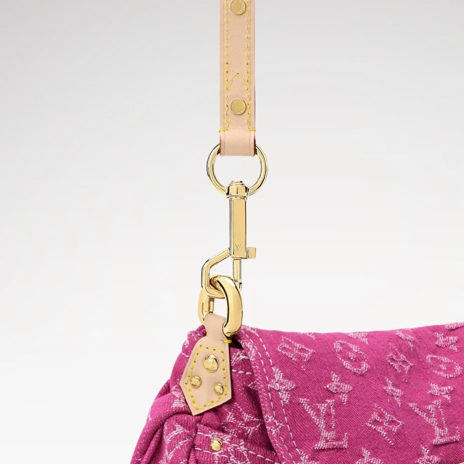 Louis Vuitton Sunset Shoulder Bag / Fuchsia Denim Gold Hardware - Image 6