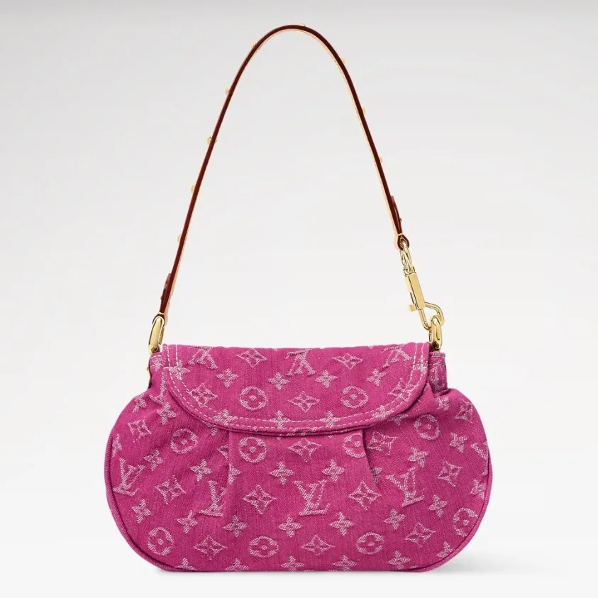 Louis Vuitton Sunset Shoulder Bag / Fuchsia Denim Gold Hardware - Image 5
