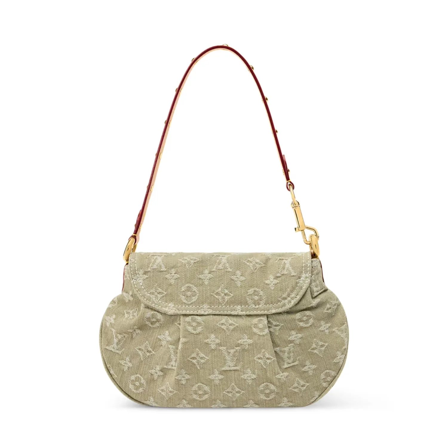 Louis Vuitton Sunset Shoulder Bag / Khaki Denim Gold Hardware - Image 5