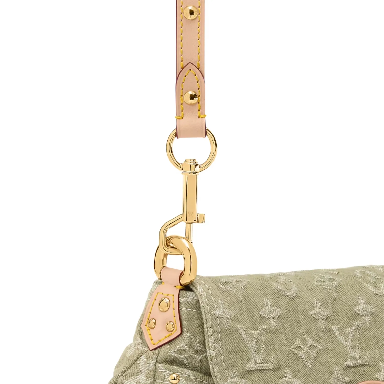 Louis Vuitton Sunset Shoulder Bag / Khaki Denim Gold Hardware - Image 6