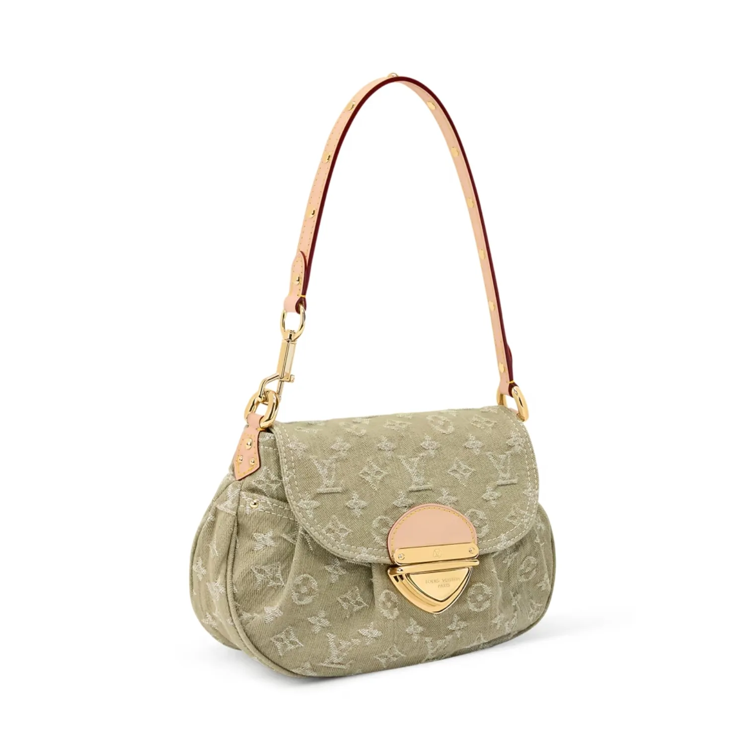 Louis Vuitton Sunset Shoulder Bag / Khaki Denim Gold Hardware - Image 3