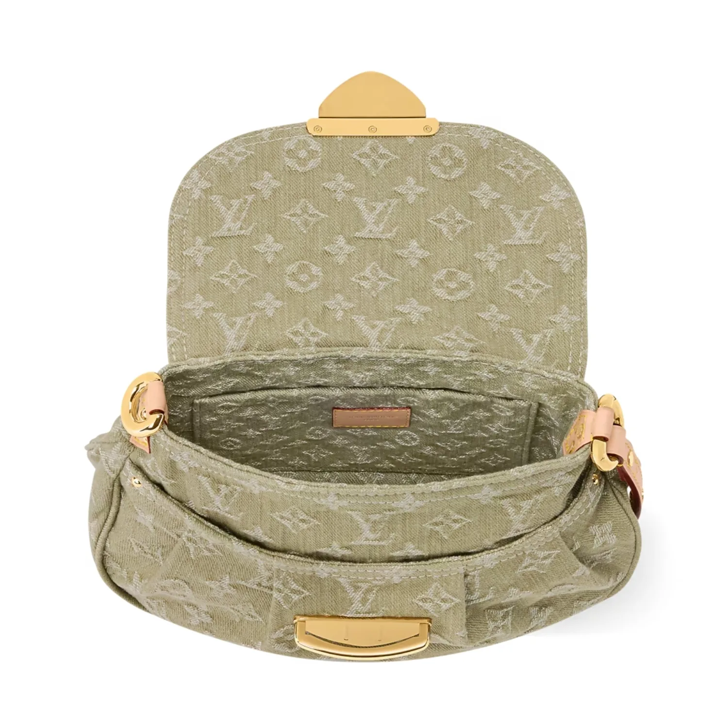 Louis Vuitton Sunset Shoulder Bag / Khaki Denim Gold Hardware - Image 4