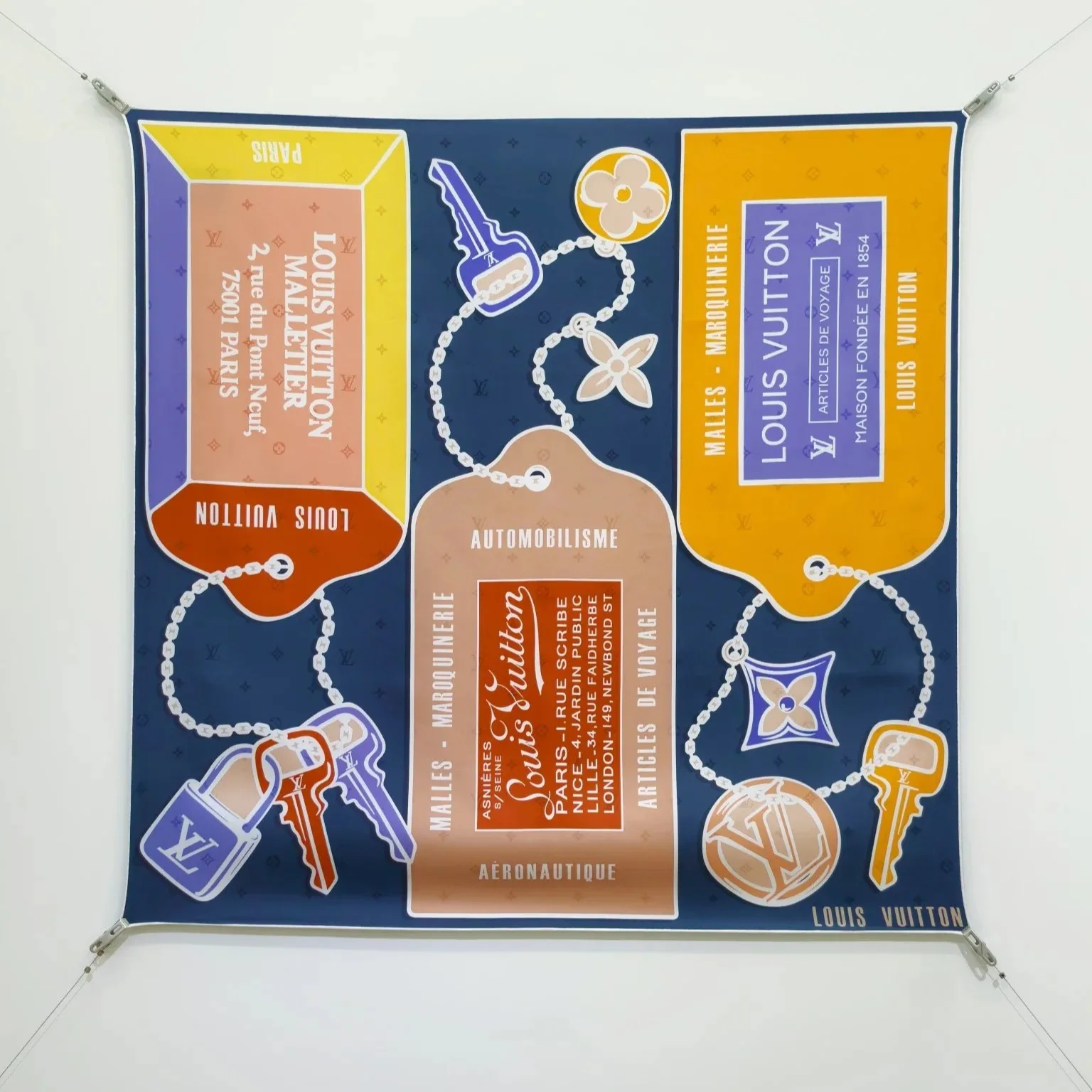 Louis Vuitton Tag And Go Square 90 Scarf Blue - Image 3