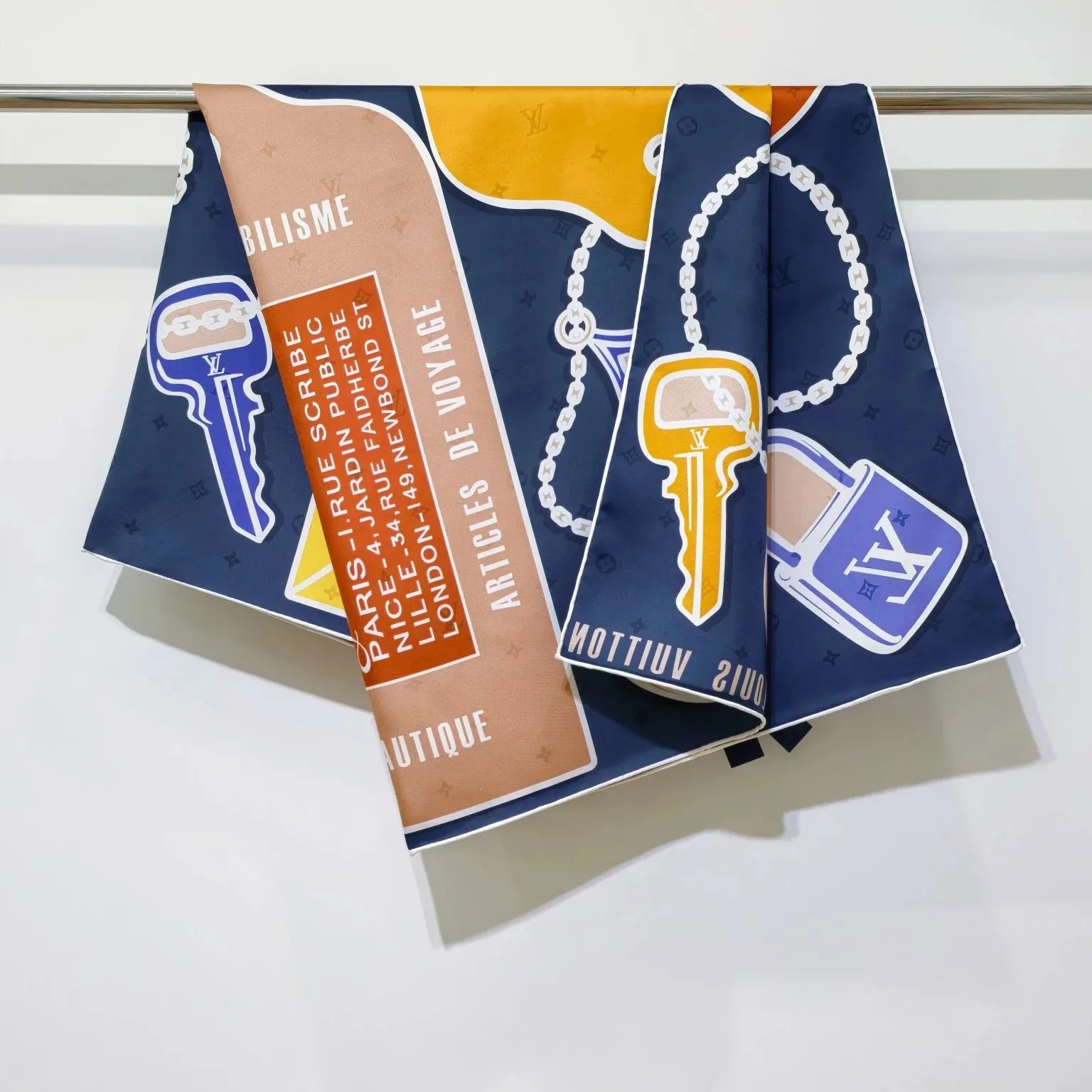 Louis Vuitton Tag And Go Square 90 Scarf Blue - Image 7