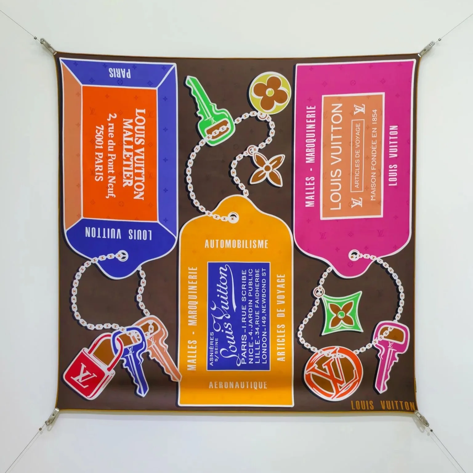 Alternative view of Louis Vuitton Tag And Go Square 90 Scarf Brown