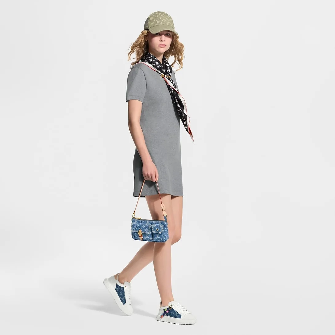 Louis Vuitton Time Out Sneakers Blue Denim 1AJP54 - Image 3