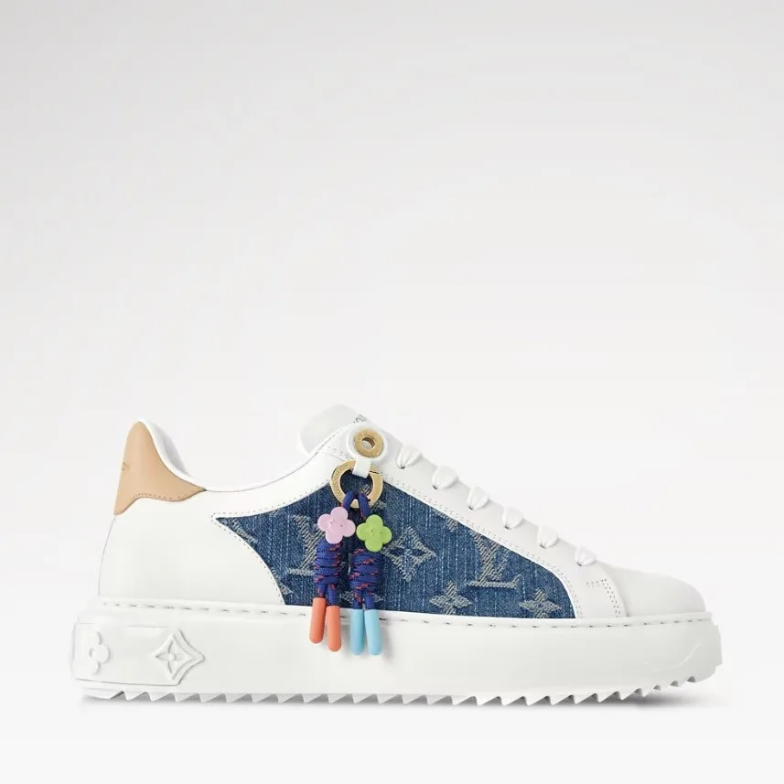 Louis Vuitton Time Out Sneakers Blue Denim 1AJP54 - Image 4