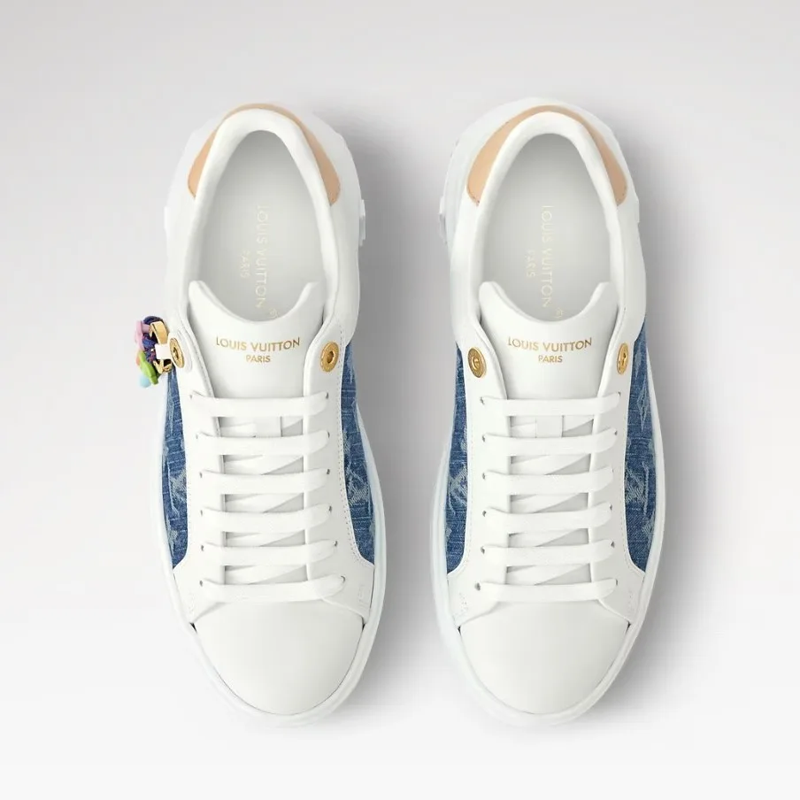 Louis Vuitton Time Out Sneakers Blue Denim 1AJP54 - Image 5