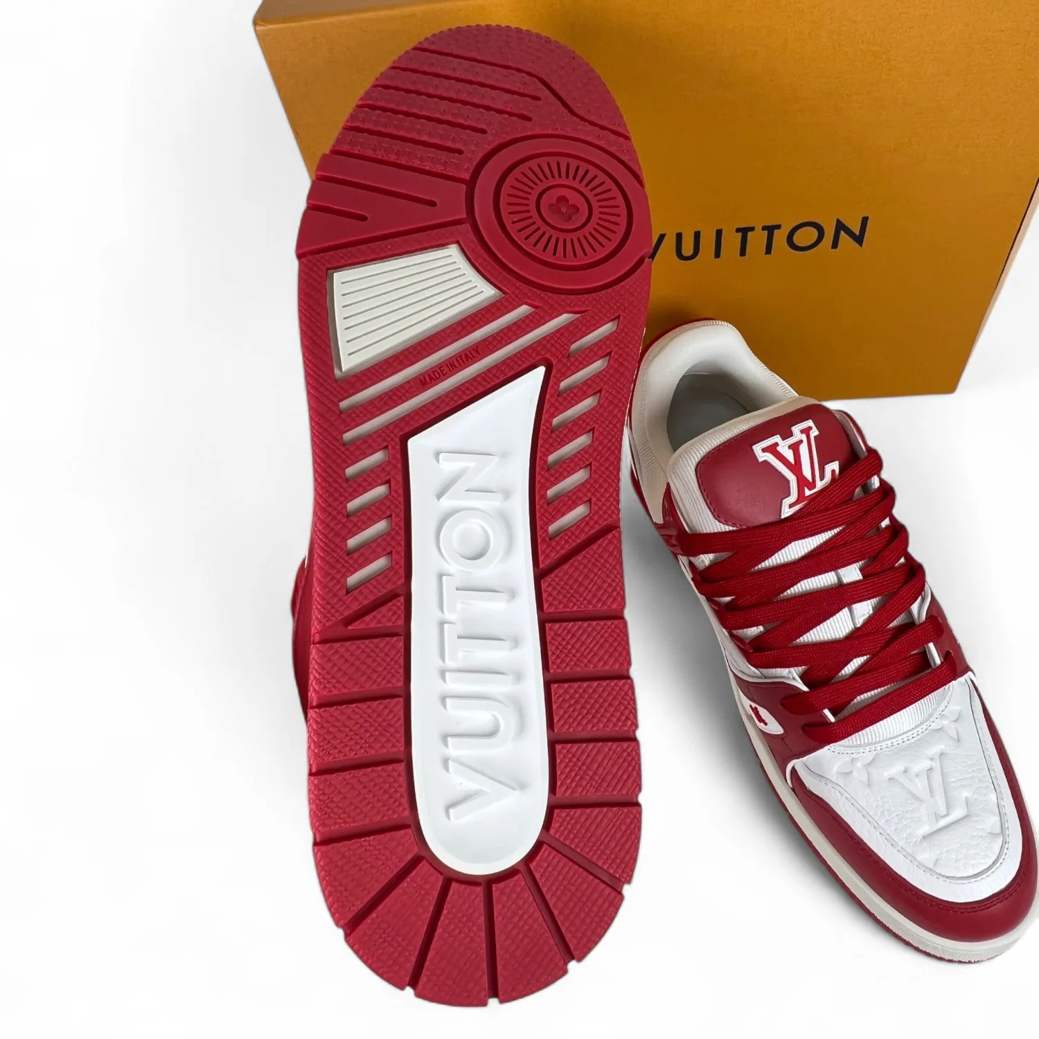 Louis Vuitton Trainer Sneaker Rubber Monogram Red - Image 3