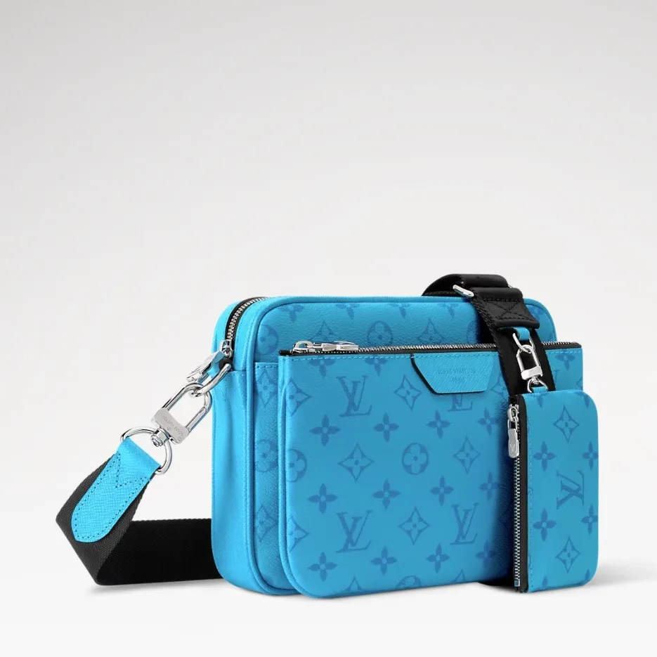 Alternative view of Louis Vuitton Trio Messenger Crossbody Bag / Tropical Blue Silver Hardware