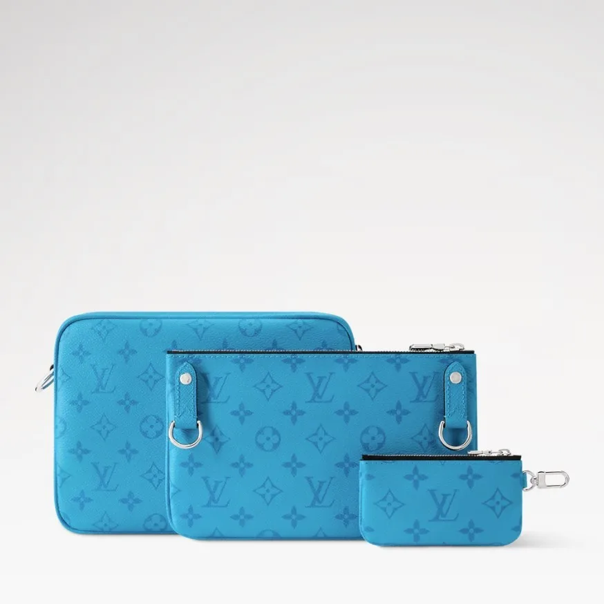 Louis Vuitton Trio Messenger Crossbody Bag / Tropical Blue Silver Hardware - Image 4