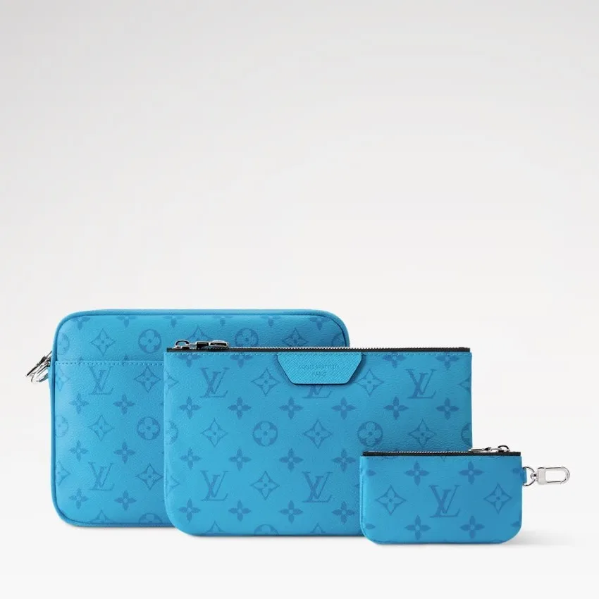 Louis Vuitton Trio Messenger Crossbody Bag / Tropical Blue Silver Hardware - Image 5
