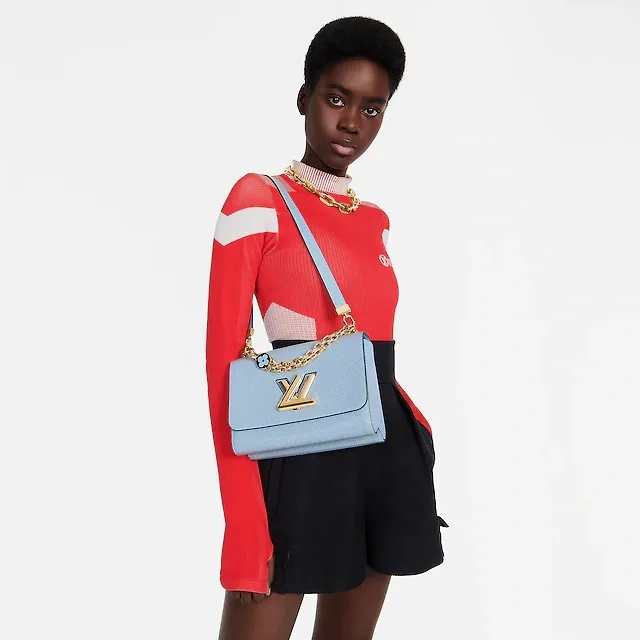 Alternative view of Louis Vuitton Twist MM Monogram Flower Bleu Nuage Blue