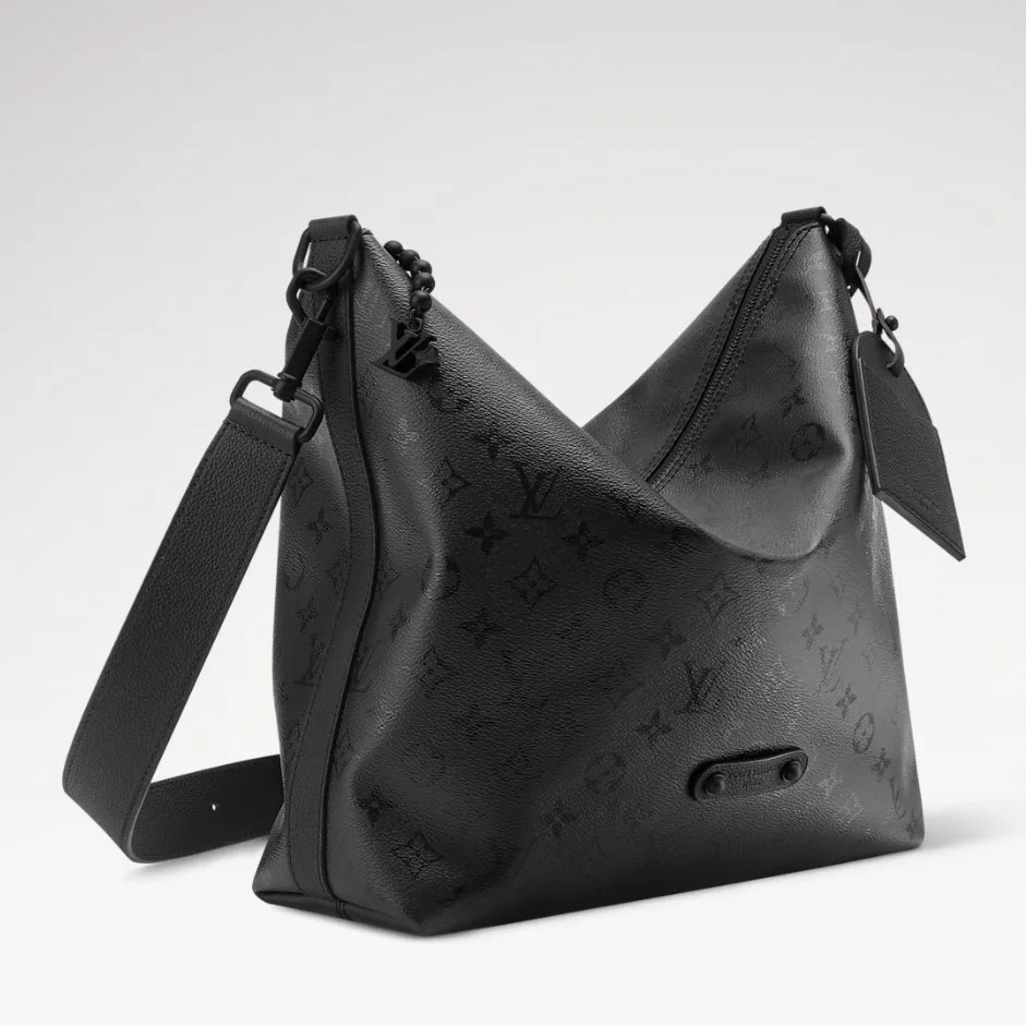 Louis Vuitton Vagabond Hobo Bag / Black Monogram Midnight Black Hardware - Image 4