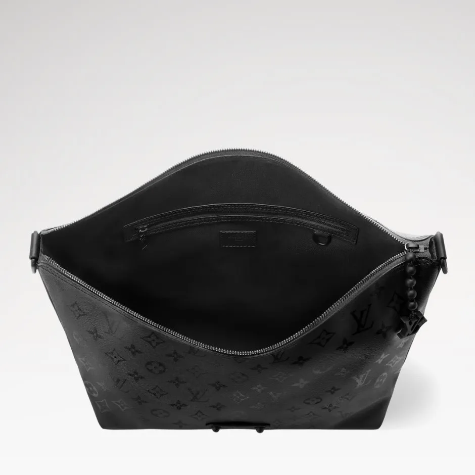 Louis Vuitton Vagabond Hobo Bag / Black Monogram Midnight Black Hardware - Image 5