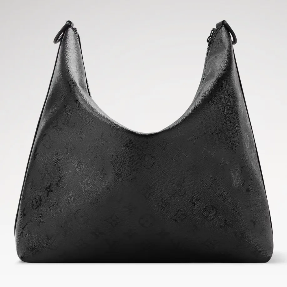 Louis Vuitton Vagabond Hobo Bag / Black Monogram Midnight Black Hardware - Image 6