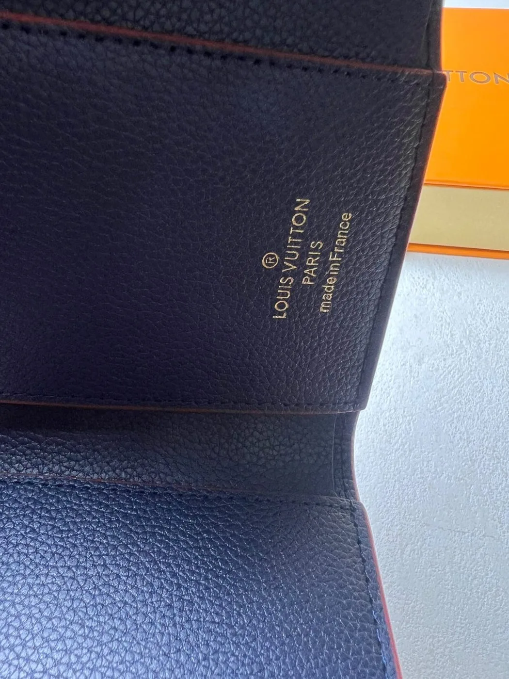 Louis Vuitton Victorine Wallet Monogram Empreinte Navy Blue/ Red - Image 3