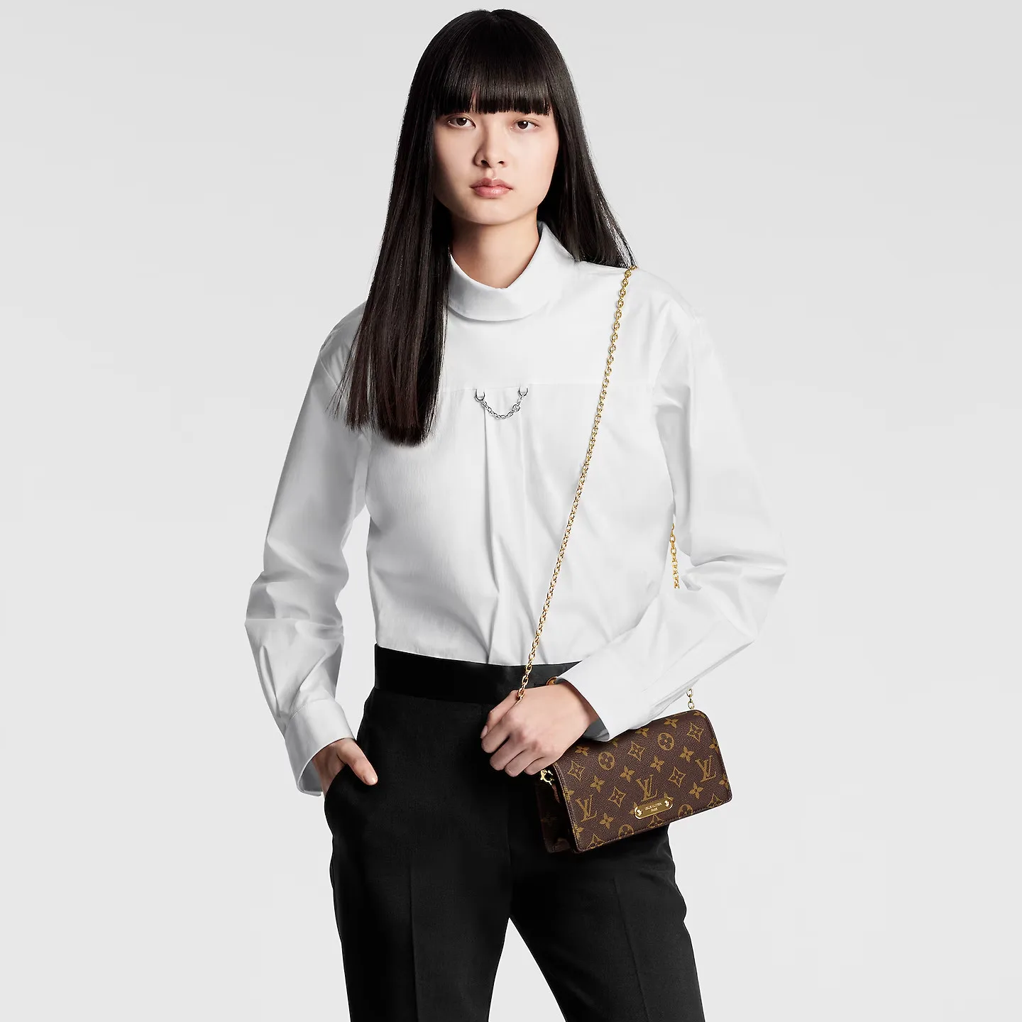 Louis Vuitton Wallet On Chain Lily Brown 8,/20 - Image 6