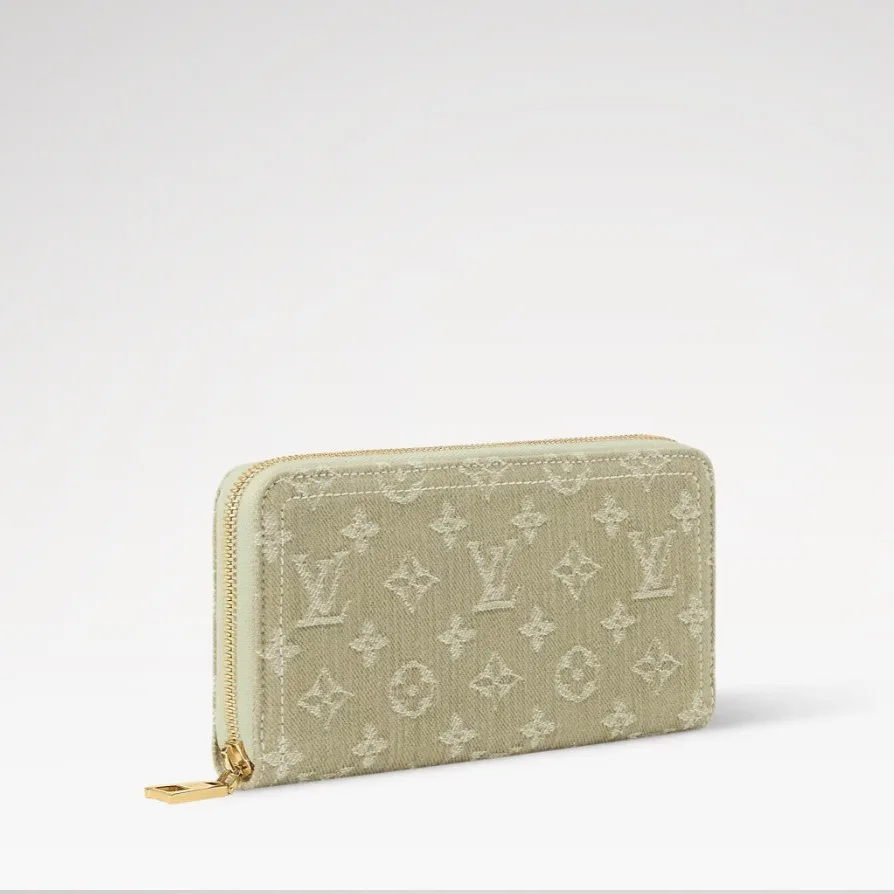 Alternative view of Louis Vuitton Zippy Wallet / Khaki Denim Gold Hardware