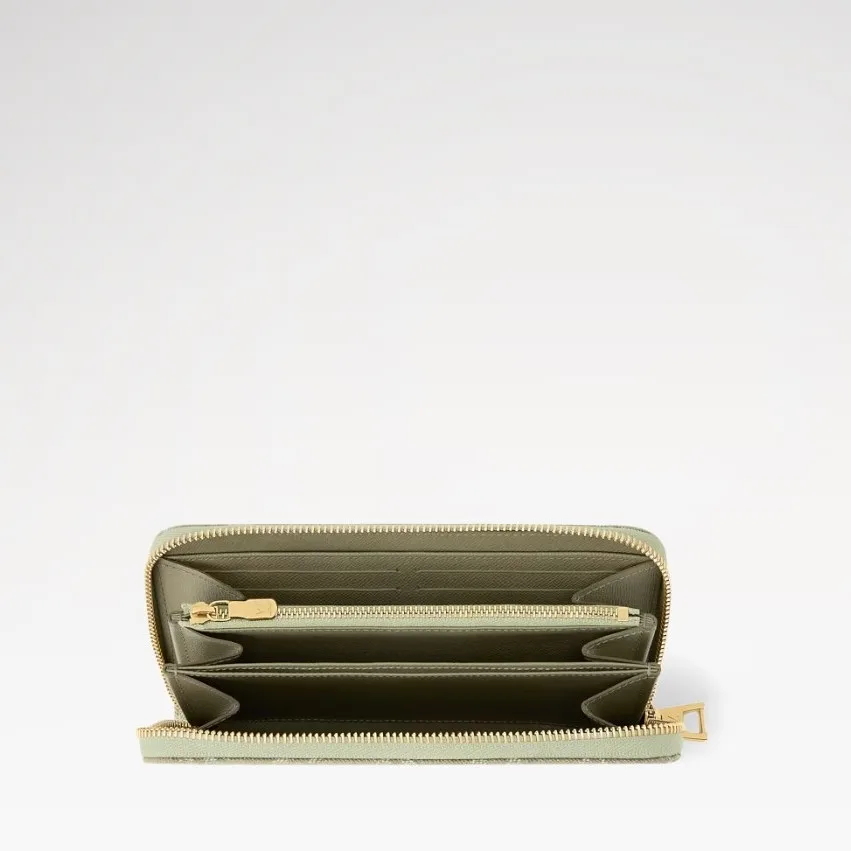 Louis Vuitton Zippy Wallet / Khaki Denim Gold Hardware - Image 4