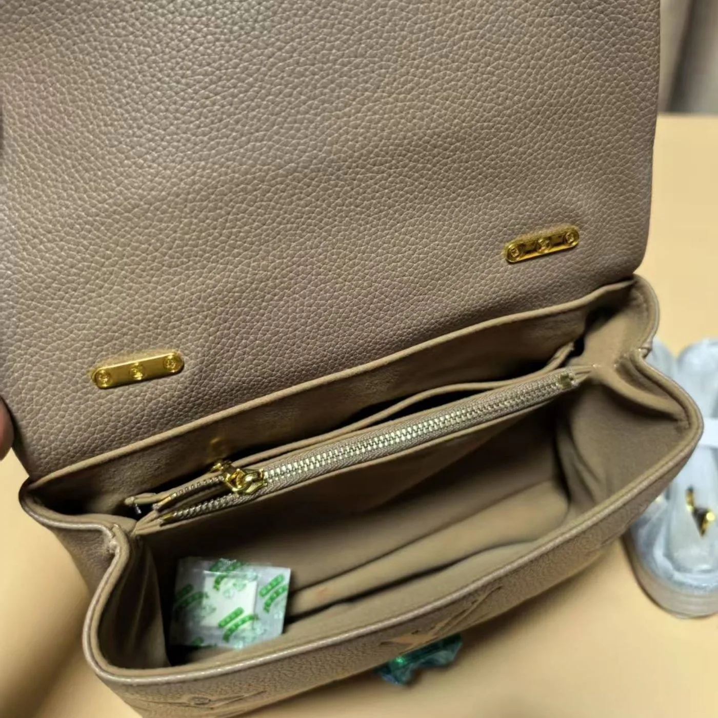 Louis Vuitton Madeleine BB Monogram Empreinte Dove Gray/ Creme Beige - Image 3
