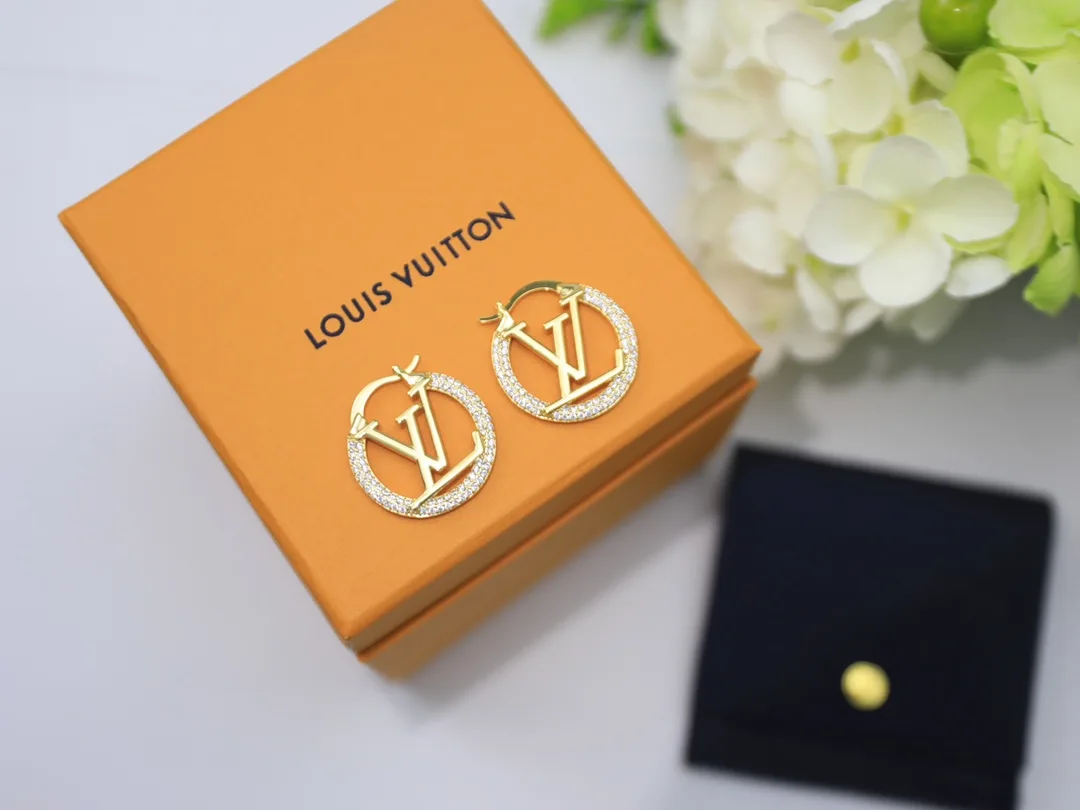 Louis Vuitton Louise By Night Earrings Gold Tone - Image 6