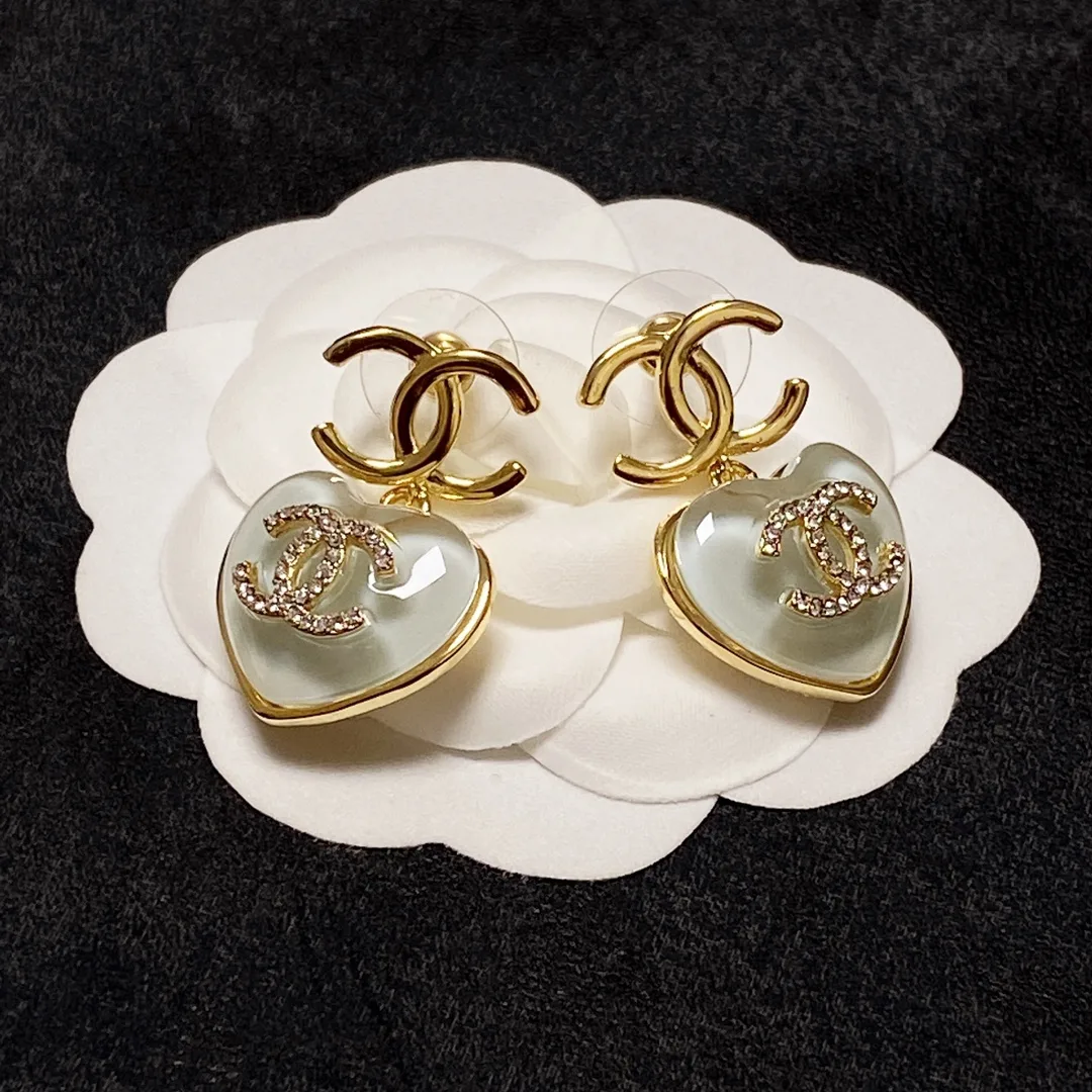 Alternative view of Love Heart Double C Earrings Gold