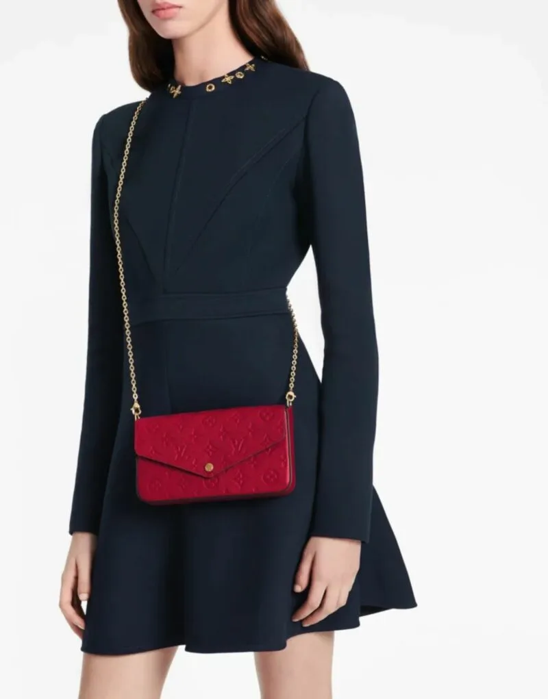 Alternative view of Louis Vuitton Pochette Felicie Monogram Empreinte Red
