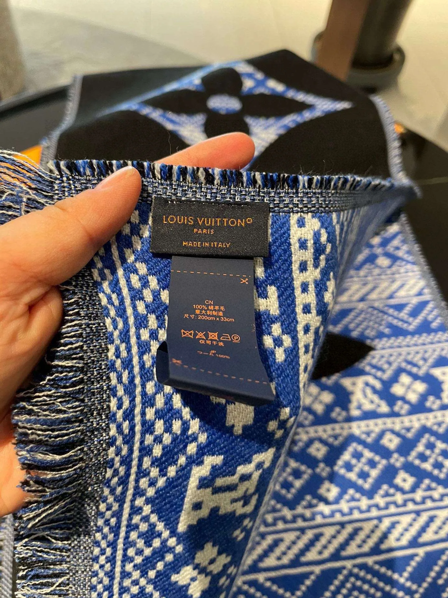 Alternative view of Louis Vuitton MNG Two-Sided Scarf Blue