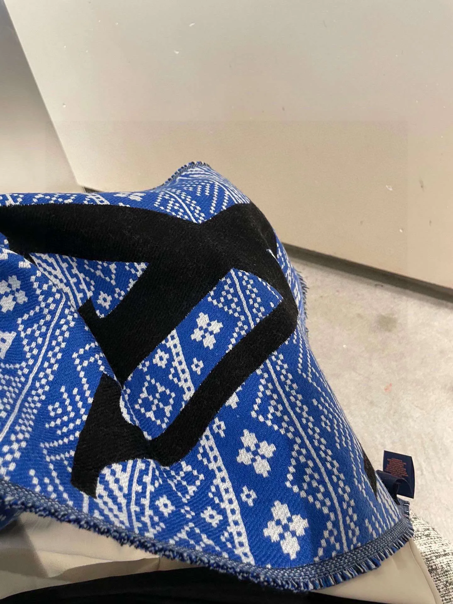Louis Vuitton MNG Two-Sided Scarf Blue - Image 7
