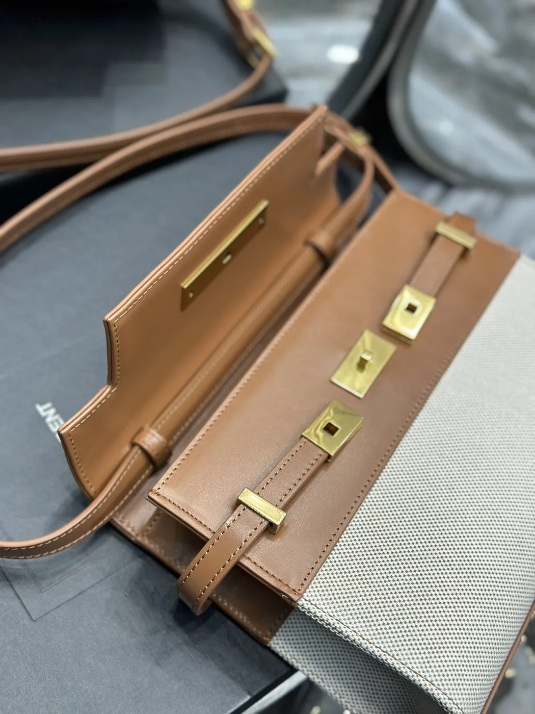 Alternative view of Saint Laurent Manhattan Small Shoulder Bag Brown /