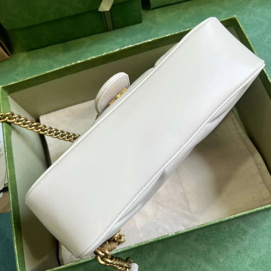 Gucci Marmont Small Shoulder Bag / White Gold Hardware - Image 4