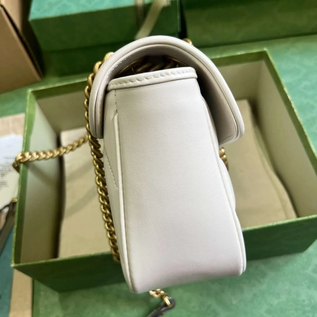 Gucci Marmont Small Shoulder Bag / White Gold Hardware - Image 6