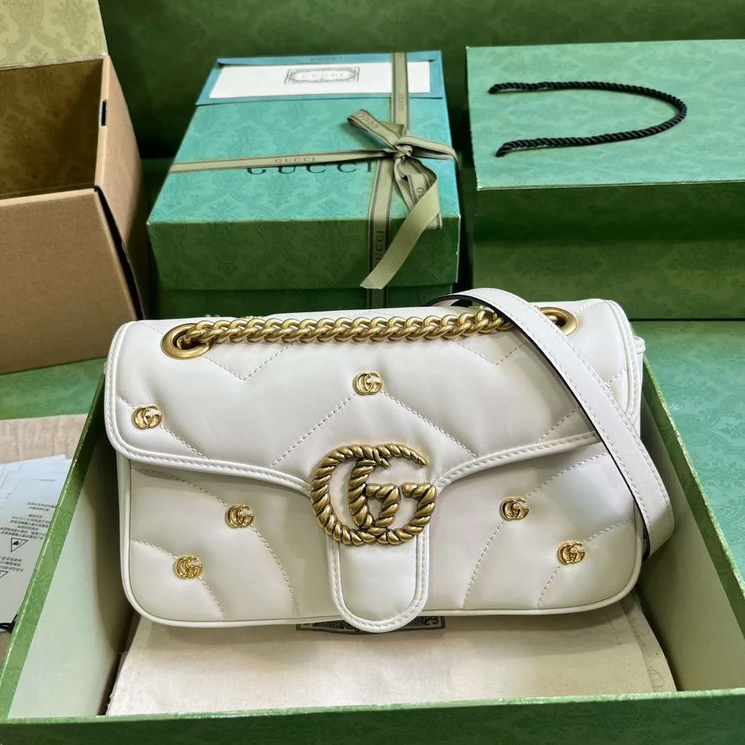 Alternative view of Gucci Marmont Small Shoulder Bag / White Gold Hardware