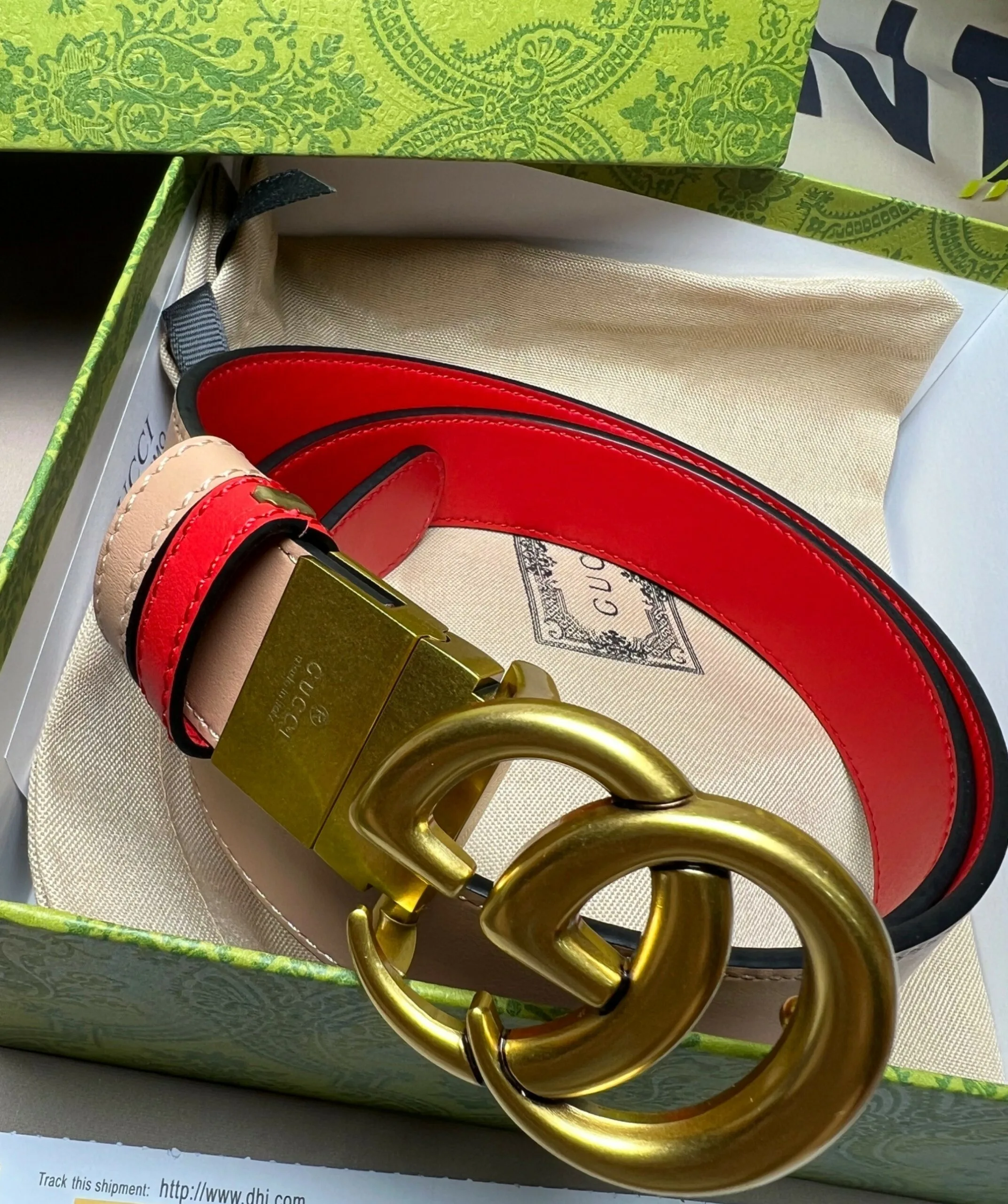 Alternative view of Gucci Marmont Reversible Belt Brown 659416_0YATC_2742