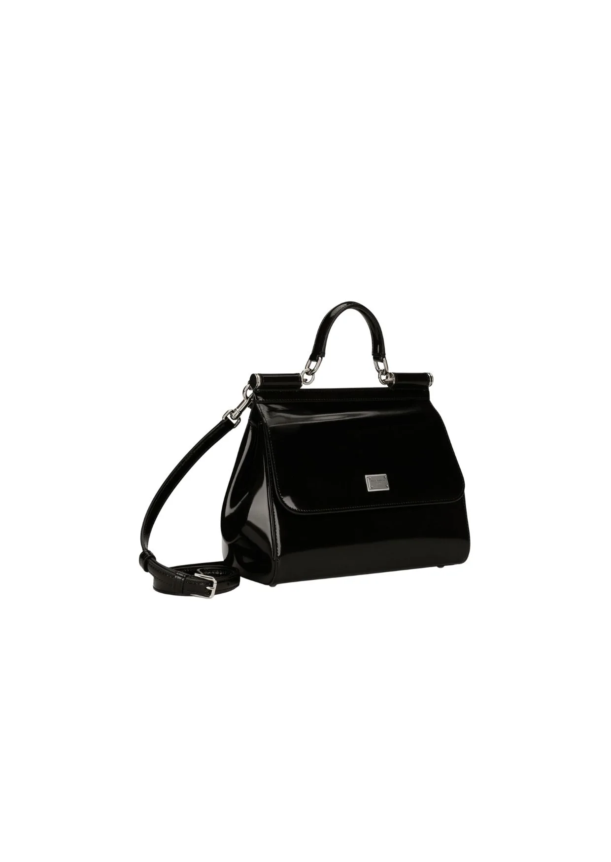 Medium Sicily Bag In Polished Black BB6002AI41380999 - Image 4