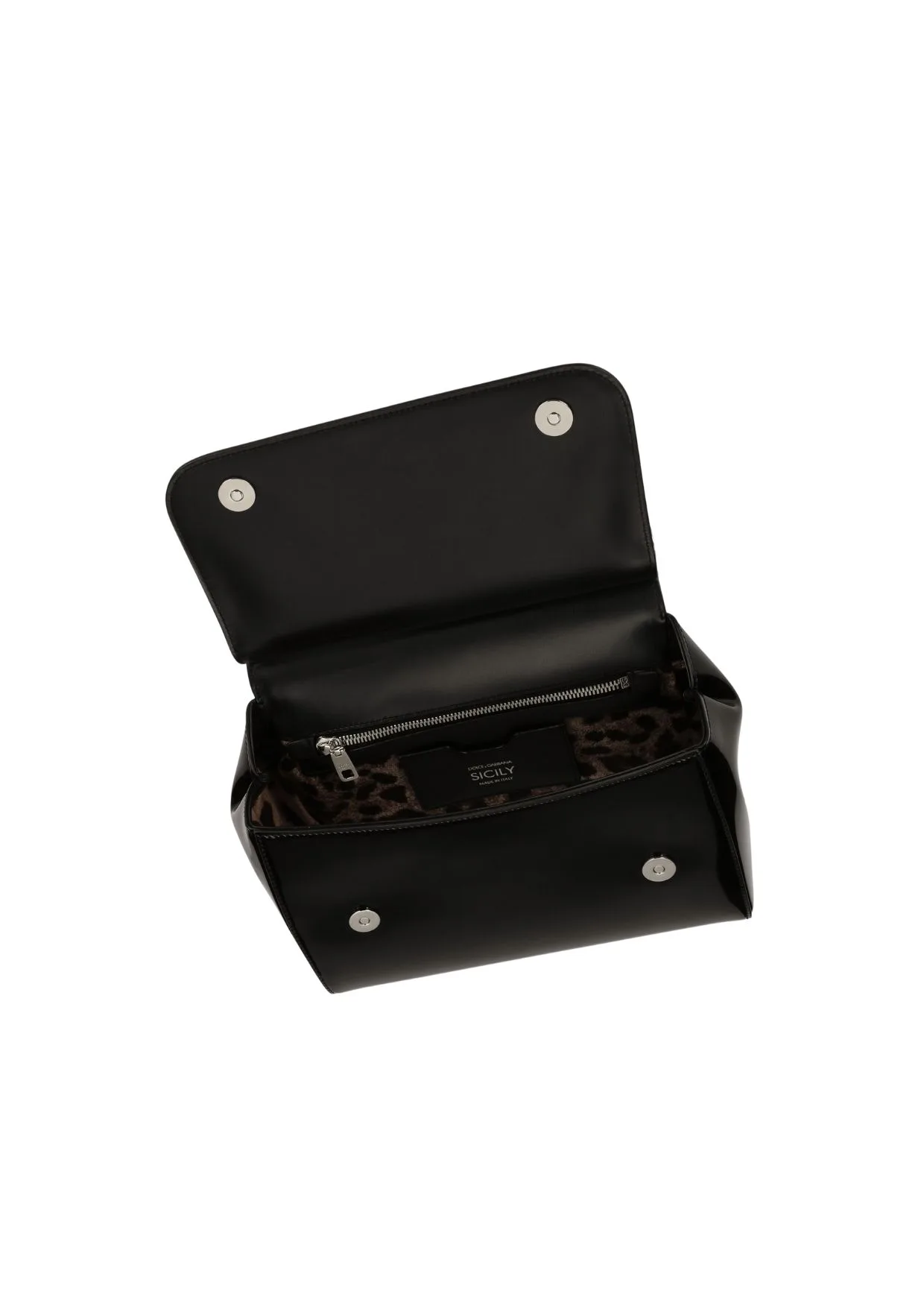 Alternative view of Medium Sicily Bag In Polished Black BB6002AI41380999