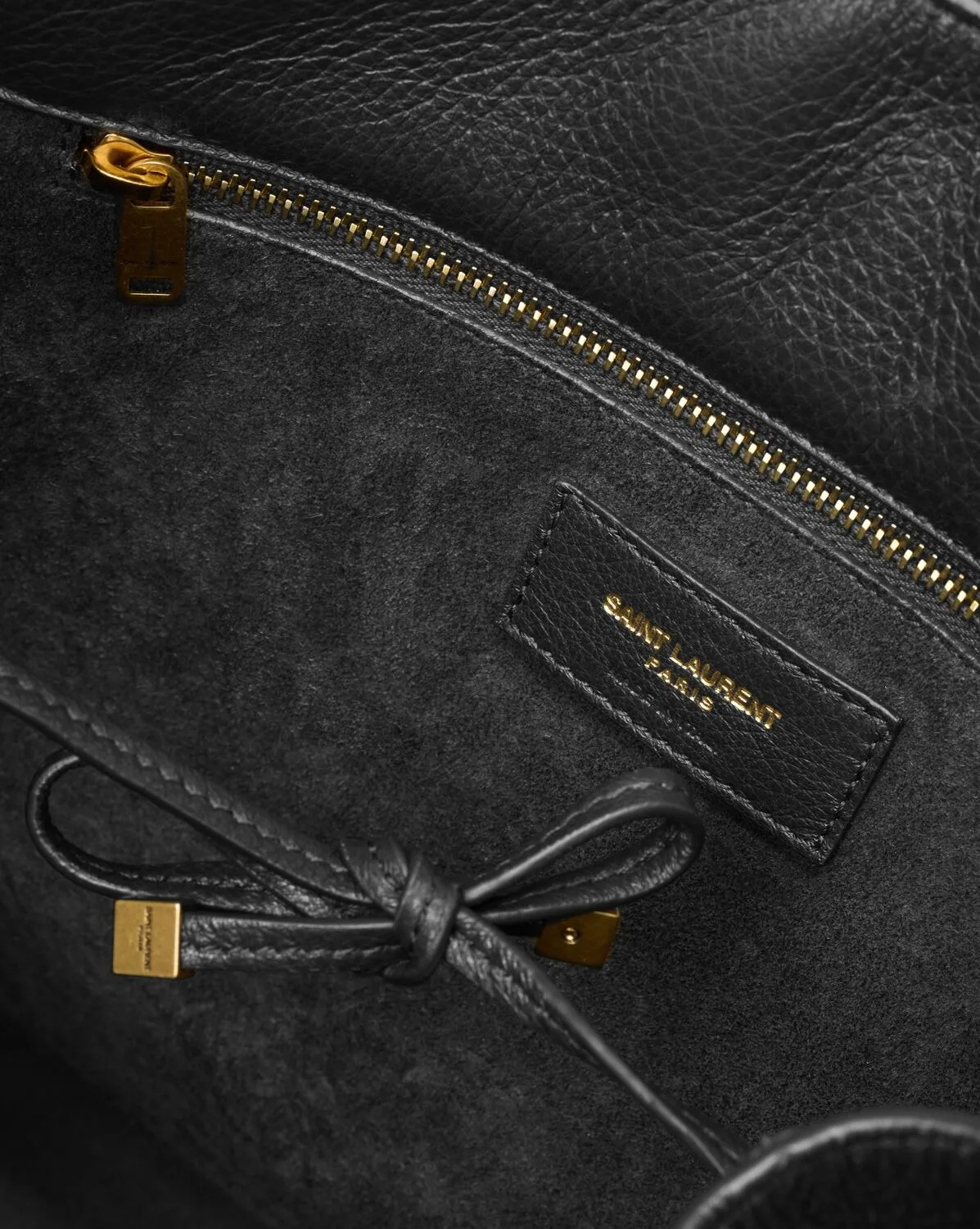Saint Laurent Le 5 A 7 Bea In Grained Leather Black Bag - 19.7 Inches / - Image 3