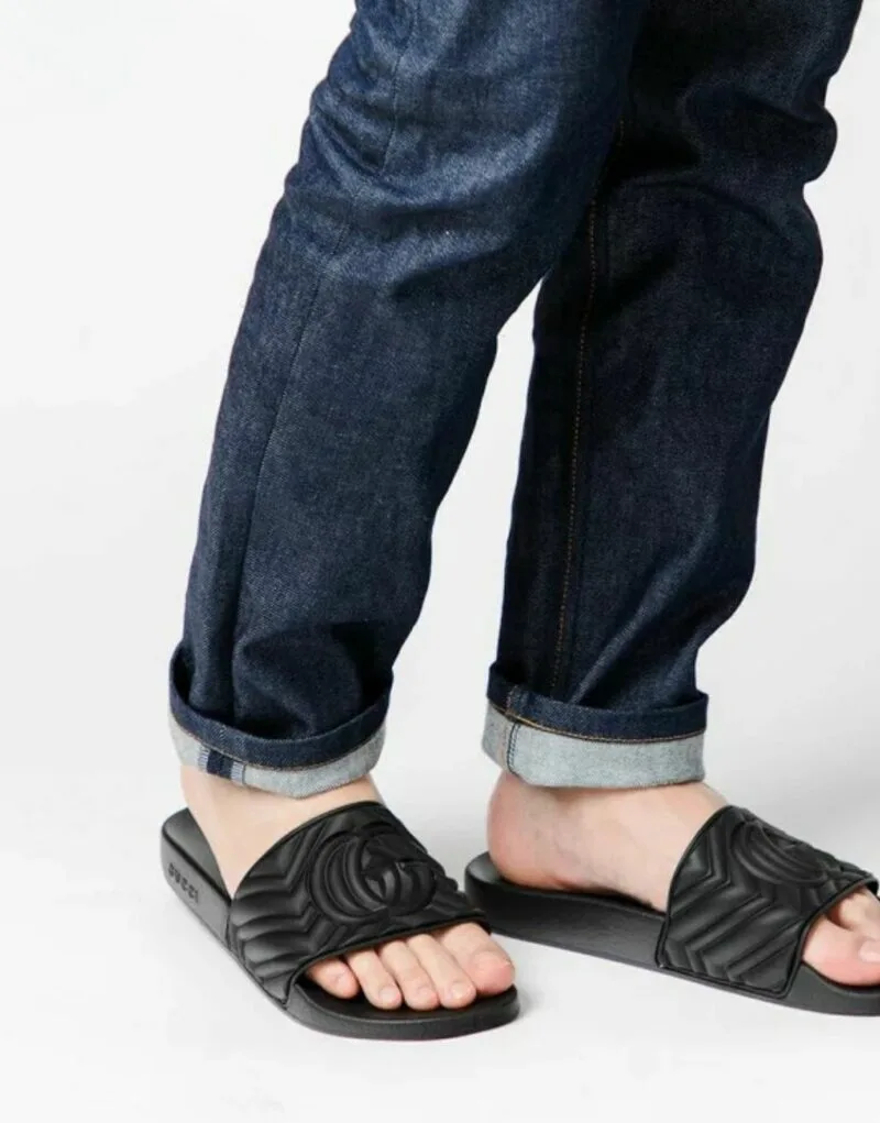 Alternative view of Gucci Mens Quilted GG Rubber Slide Black