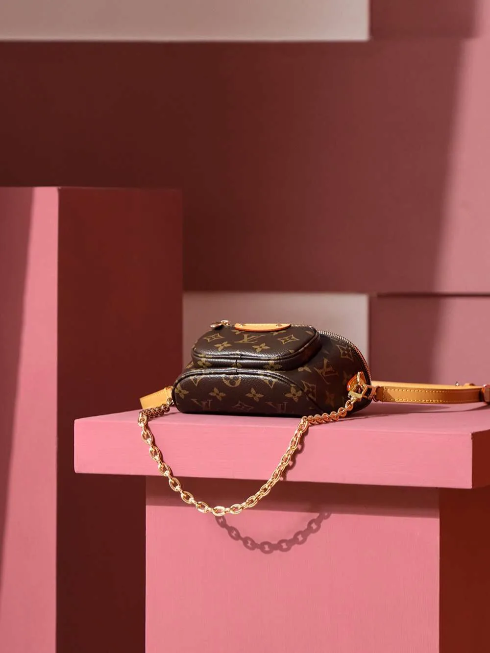 Louis Vuitton Mini Bumbag Shoulder / Brown Gold Hardware - Image 9