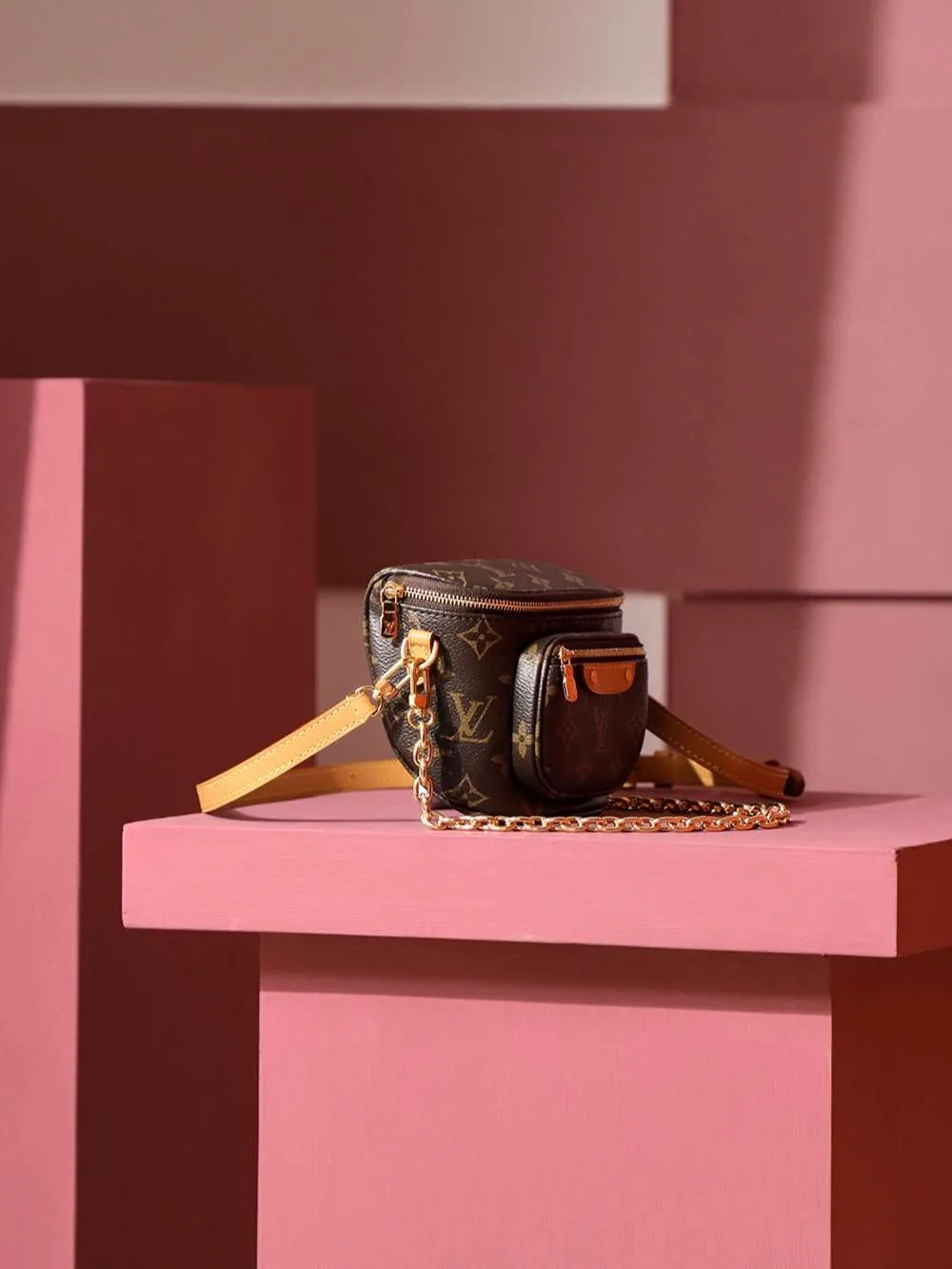 Louis Vuitton Mini Bumbag Shoulder / Brown Gold Hardware - Image 8